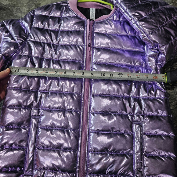 Ideology Puffer Vest Winter Coat Purple Shine Size 16 Girls - Picture 5 of 7